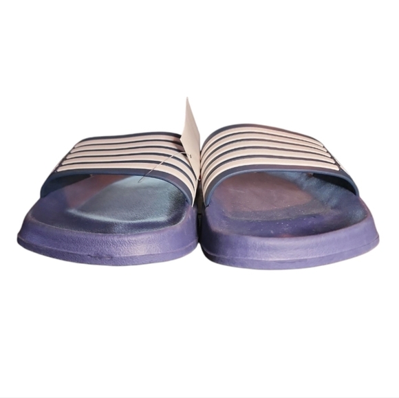 NEW Men's Akademiks Striped Logo Navy Blue & White Slides Slippers Size 11 (44) - Picture 5 of 9